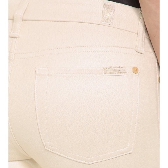 7 FOR ALL MANKIND SKINNY CREAM FAUX SUEDE PANTS SIZE 26 - Picture 5 of 15